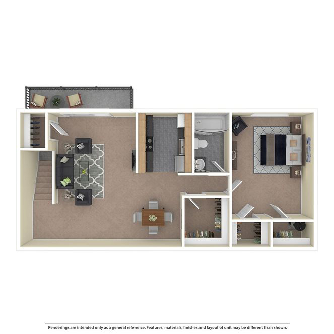 Creekside South 1 Bed furnished